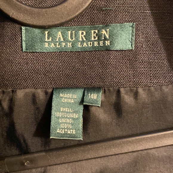Ralph Lauren Black Linen Jacket Size 14W - Picture 3 of 6